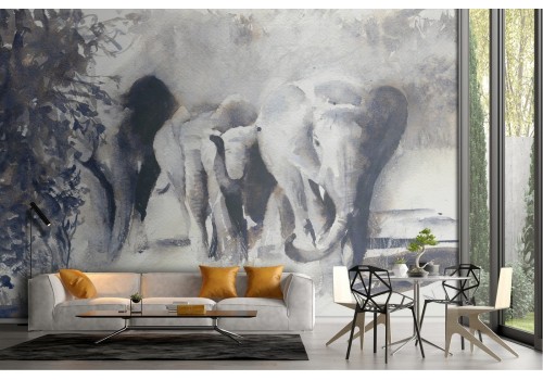 Watercolor Wallpaper Animals Elephants Nature Wildlife-5 2