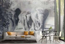 Watercolor Wallpaper Animals Elephants Nature Wildlife-5