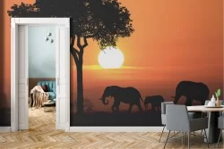 Carta da Parati Alba Tramonto animali