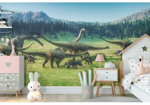 Carta da Parati illustrazione dinosauri animali bambini-10 2