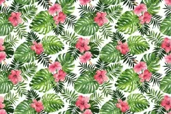 Carta da Parati Design e Stili Flora e Fauna Astratta Foglie Natura Tropicale Fiori