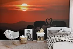 Carta da Parati animali esotici elefanti paesaggio natura-15