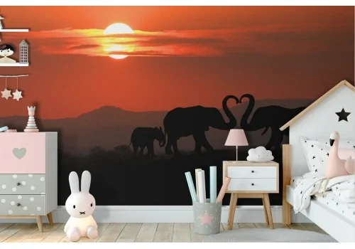 Carta da Parati animali esotici elefanti paesaggio natura-15 2