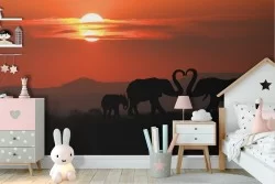 Carta da Parati animali esotici elefanti paesaggio natura-15