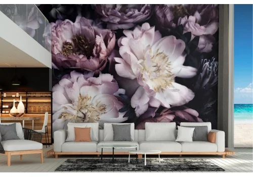 Carta da Parati fiori natura composizione vintage