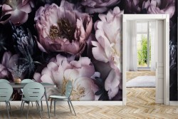 Carta da Parati fiori natura composizione vintage