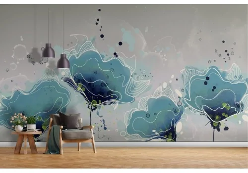 Wallpaper abstract flowers nature modern design sugar paper-18