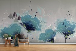 Wallpaper abstract flowers nature modern design sugar paper-18