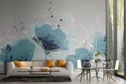 Carta da Parati fiori astratti natura design moderno carta da zucchero-18