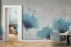 Carta da Parati Astratta Fiori Natura