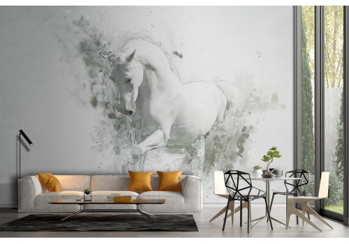White Horse Wallpaper modern abstract nature design-21 2