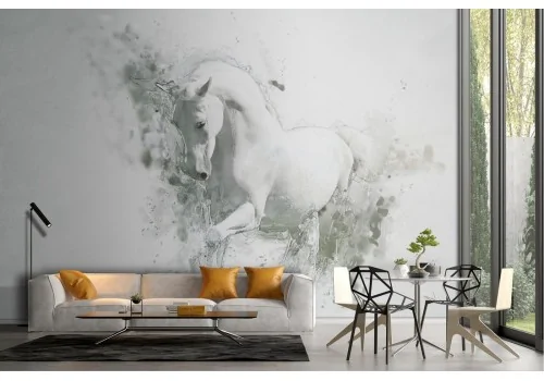 White Horse Wallpaper modern abstract nature design-21 2