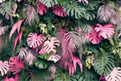 Carta da Parati Design e Stili Flora e Fauna Foglie Moderna Tropicale