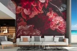 Carta da Parati fiori rossi composizione natura
