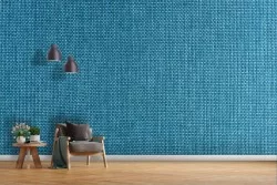 Carta da Parati texture tessuto azzurro vintage-36