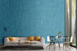 Carta da Parati texture tessuto azzurro vintage-36