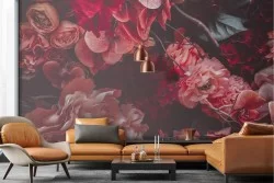 Red flowers wallpaper nature composition