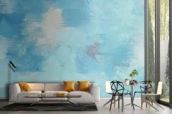 Wallpaper surface paint plaster blue-38