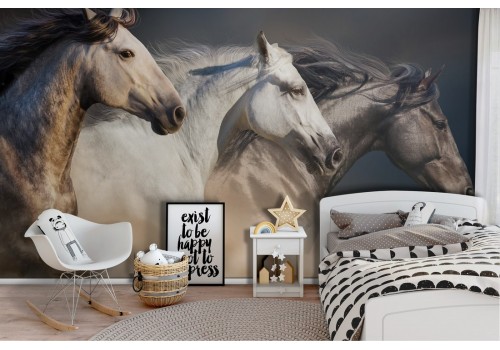 Carta da Parati animali bambini cavalli camera da letto-40