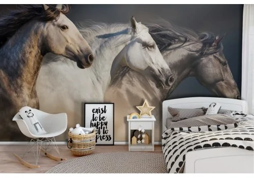 Carta da Parati animali bambini cavalli camera da letto-40