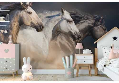 Carta da Parati animali bambini cavalli camera da letto-40 2