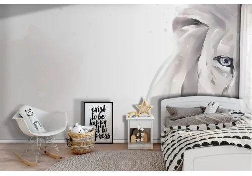 Watercolor Lion Wallpaper Illustration Boys Room-41