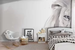 Watercolor Lion Wallpaper Illustration Kids Room-41