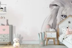 Watercolor Lion Wallpaper Illustration Kids Room-41