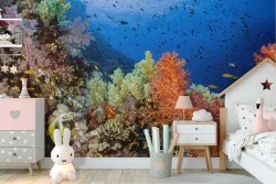 Carta da Parati coralli e pesci mondo subacqueo natura animali -47