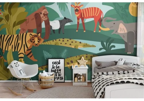 Tropical exotic animals nature children wallpaper-51