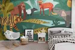 Carta da Parati animali esotici tropicali natura bambini-51