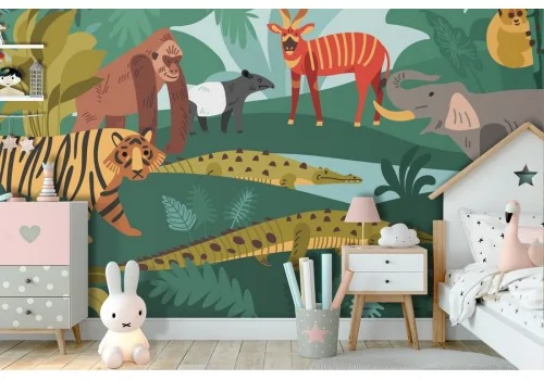 Carta da Parati animali esotici tropicali natura bambini-51 2
