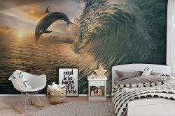 Carta da Parati delfino oceano natura paesaggio mare-55