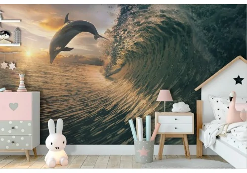 Dolphin Ocean Nature Landscape Sea Wallpaper-55 2