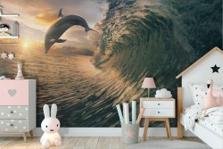Dolphin Ocean Nature Landscape Sea Wallpaper-55