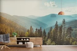 Carta da Parati paesaggio foresta montagne