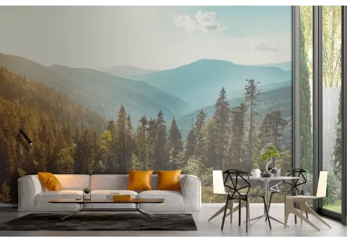 Carta da Parati paesaggio foresta montagne 2