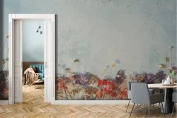 Carta da Parati Cemento Fiori Vintage