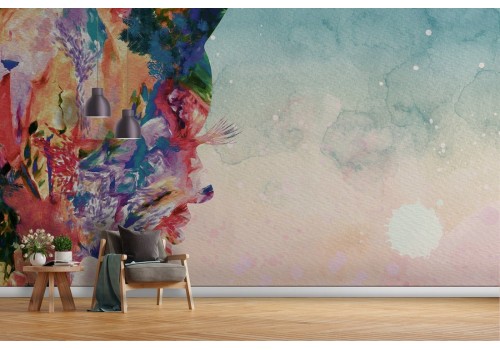 Modern Art Wallpaper Abstract Woman Profile-61