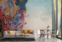 Carta da Parati Arte moderna profilo donna astratto-61