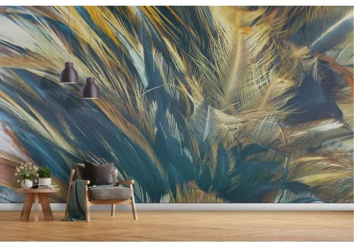 Wallpaper feathers nature modern design luxury-64