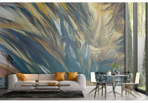 Wallpaper feathers nature modern design luxury-64 2