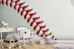 Baseball ball wallpaper mural