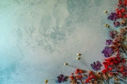 Carta da Parati Design e Stili Flora e Fauna Superfici e Texture Cemento Fiori Vintage