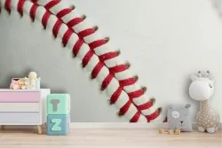 Baseball ball wallpaper mural