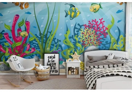 Wallpaper fish nature tropical corals illustration children-72
