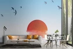 Carta da Parati sole sul mare tramonto alba