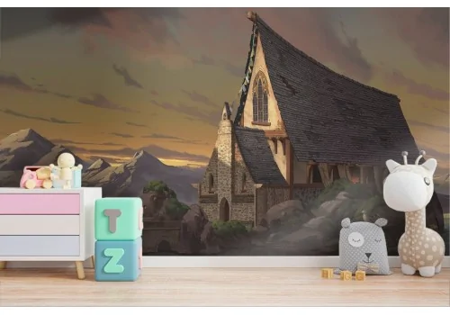 Carta da Parati illustrazione casa fantasy dark