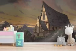 Wallpaper illustration dark fantasy house