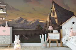 Carta da Parati illustrazione casa fantasy dark